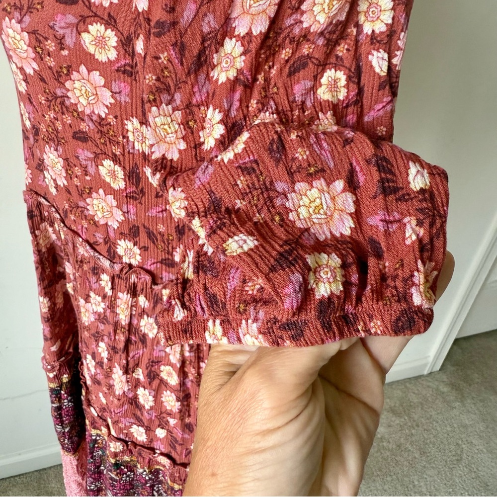 KNOX ROSE Short Sleeved Floral Tiered Boho Dress—SZ. XS - Picture 11 of 14